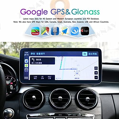 ZWNAV Android 10 Araba Stereo Mercedes-Benz C GLC V 2015-2018, IPS Dokunmatik Ekran, araba GPS Navigasyon Kafa Ünitesi, Carplay,
