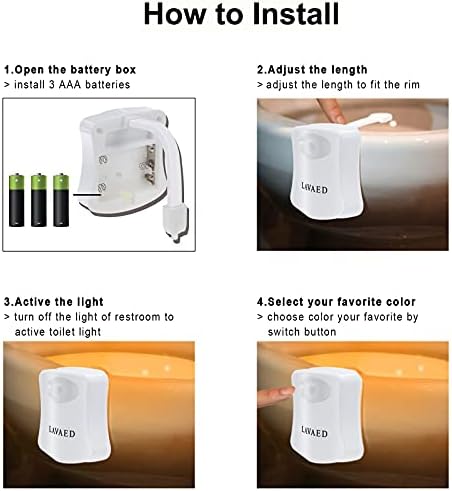 LAVAED hareket sensörü tuvalet gece lambası ev tuvalet ışık banyo vücut hareket sensörü tuvalet kase koltuk ışık lambası 8-renk