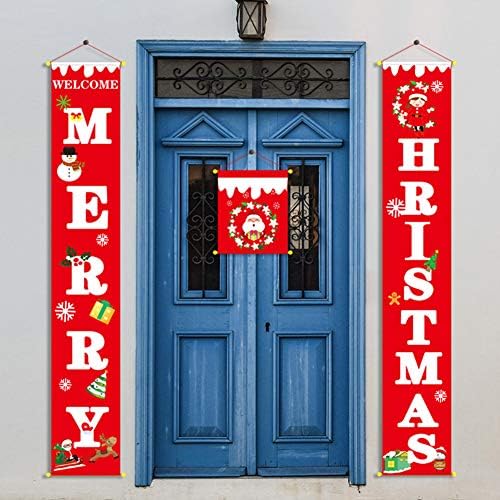 Noel Beyit, 3 adet/takım Merry Christmas, Sevimli Noel Baba ve Kardan Adam Baskılı Ön Kapı, koridor Avlu Tatil Dekorasyon Afiş