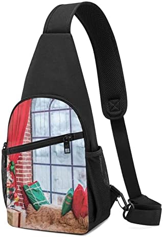 Tek kollu sırt çantası Noel Ağacı tek kollu çanta Crossbody omuzdan askili çanta Seyahat Yürüyüş Göğüs Çantası Sırt Çantası