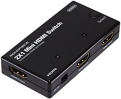 İsteğe Bağlı Güç Çıkışlı Monoprice 108150 Mini HDMI Anahtarı Siyah
