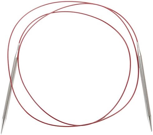 CHİAOGOO 60-İnç Kırmızı Dantel Paslanmaz Çelik Yuvarlak Örme İğneler, 13 / 9mm