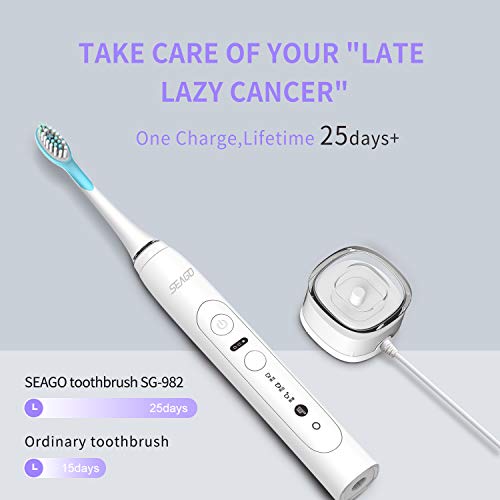 SEAGO Elektrikli Diş Fırçası, 9 İsteğe Bağlı Modlu Ultra Beyazlatıcı Sonik Diş Fırçası, 2 Dakika Akıllı Zamanlayıcı, 40,000