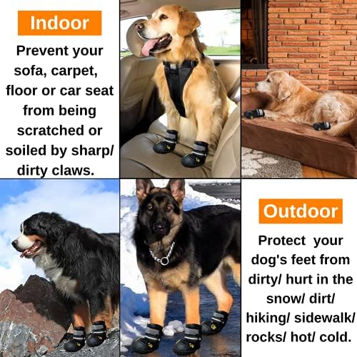Teamoo köpek Çizmeleri Köpek Ayakkabı Su Geçirmez Nefes Köpek Çizmeleri Ayarlanabilir Yansıtıcı Askıları ile Kış Dayanıklı