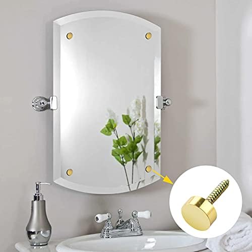 Jiozermi 12 Adet Ayna Vidaları 12mm, Pirinç Kapak Kapak Çivileri, Dekoratif Ayna Çivileri veya Aynalar, Çay Masaları, Dolaplar
