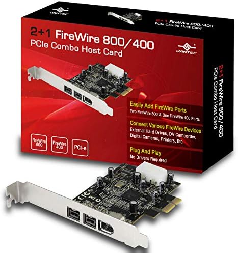 Vantec 2 + 1 FireWire 800/400 PCIe Birleşik Ana Bilgisayar Kartı (UGT-FW210)