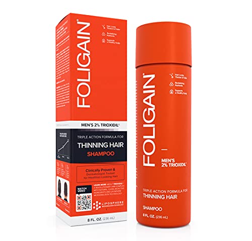 % 2 Trioksidil, 8 Floz ile Foligain Üçlü Etkili İnceltici Saç Erkek Hacim Verici Şampuan