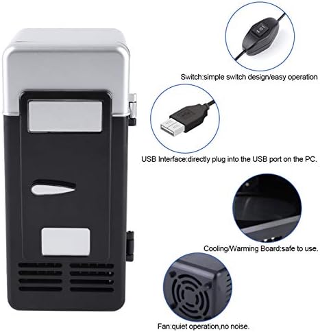 Mini USB Buzdolabı, Chacerls Mini Buzdolabı LED Mini USB Buzdolabı USB Buzdolabı İçecekler içecek kutuları Buzdolabı ve ısıtıcı