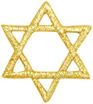 Küçük Hannukah Yahudi Yıldızı David Altın İşlemeli Demir on Patch