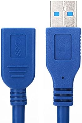 Bluwee USB 3.0 Uzatma Kablosu -1 Ayak (0.3 Metre)-A-Erkek-Dişi [Tam Kaplı Dişi, Mavi]