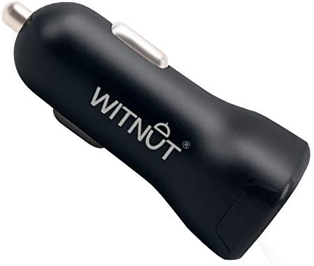 WİTNUT Çift USB Bağlantı Noktası Araç Şarj - 2.4 A/5 V/12 W Siyah Araba Hızlı Mini Şarj Adaptörü - Samsung Galaxy S10/S9/S8/S7/S6/Artı,