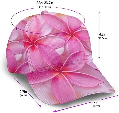Beyzbol şapkası Girly Tropikal Pembe Plumeria Çiçekler Baskı Baba Kapaklar Dairesel Üst Klasik Moda Rahat Ayarlanabilir Spor