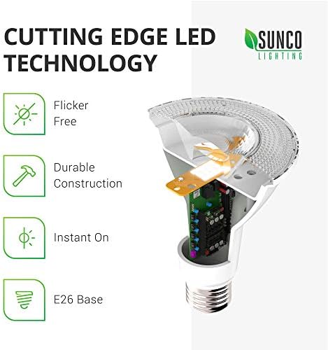 Sunco Aydınlatma PAR20 LED Ampuller 50W Eşdeğer 7W, Kısılabilir 3000K Sıcak Beyaz Sel ışıkları, 470 LM, E26 Orta Taban, IP65