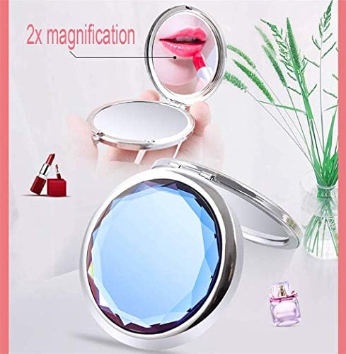 XLTFZY El Ayna makyaj aynası Kristal Cep makyaj Aynaları Çift Ayna Seyahat el aynası Taşınabilir Ayna Katlanır Ayna / F