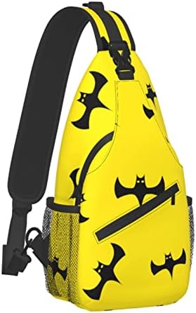 Sarı Sevimli Hayvan Yarasa Crossbody Sırt Çantası Sling omuzdan askili çanta Erkekler Kadınlar İçin Dayanıklı spor çantası