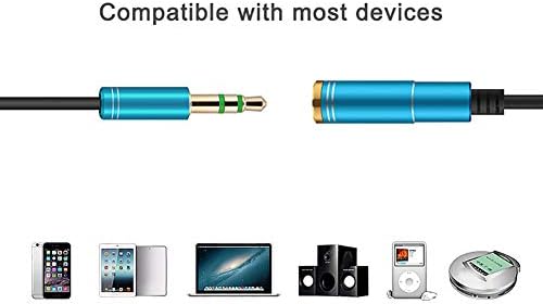 Afco evrensel 3.5 mm erkek kadın ses kablosu hoparlör bilgisayar AUX uzatma tel taşınabilir siyah