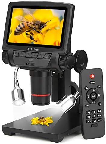 Koolertron 5 inç LCD 1080 P kablosuz uzaktan kumanda dijital Mikroskop ile ayarlanabilir Standı, HDMI/AV/USB çıkışı Kamera