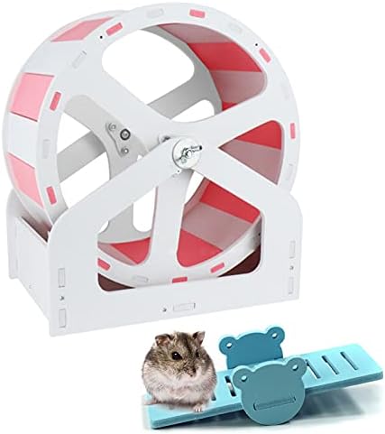 PİNVNBY Sessiz Hamster Egzersiz Tekerlekler, Sessiz Spinner Hamster Koşucu ile Ayarlanabilir Standı, Sevimli Hamster Tahterevalli,