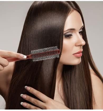 Yuvarlak Saç Fırçası fön makinesi ve Kıvırmak Rulo Saç Fırçası Doğal Saplı Kadınlar ve Erkekler için Gösterisi, M Kullanışlı