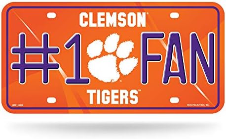 NCAA Clemson Tigers 1 Fan Metal Plaka Etiketi