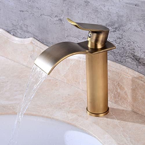 Xoddeex Fırçalanmış Altın Musluk Soğuk Sıcak Evye Mikser Musluklar Mutfak Banyo Lavabo Musluk Tek Kolu Vanity Banyo Gemi Mikser