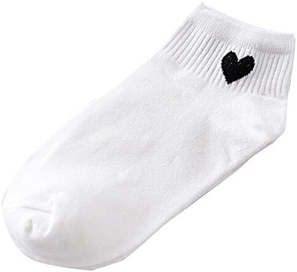 Evangelia.YM Kadın Kız Çorap Çorap, Sevimli Lover Kalp Baskılı Nakış Kış Sıcak Kalınlaşmak Termal Kısa Kesim Stocking Çorap