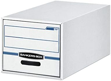 Bankers Box 00722 STOR / ÇEKMECE Dosya Çekmecesi Saklama Kutusu, Yasal, Beyaz / Mavi (6'lık Kasa)