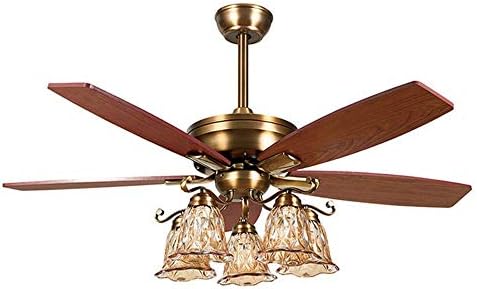LZQBD avizeler, E27 cam fan ışık, dilsiz Retro oturma odası avize ile Fan, ev kapalı çok fonksiyonlu tavan fanı ışık ev dekoratif