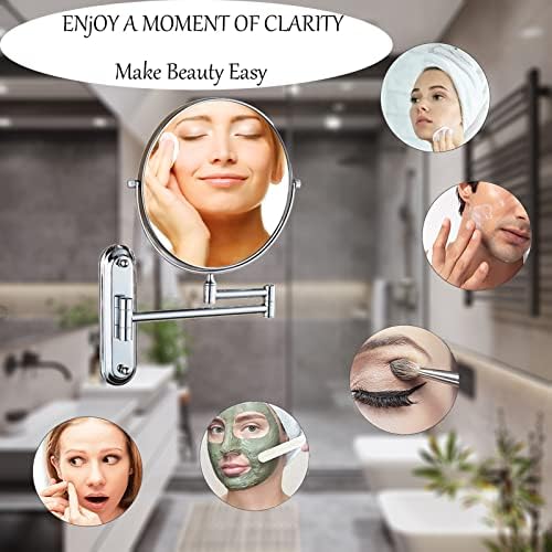 GMECRPT Duvara Monte Makyaj Aynası, İki Taraflı Döner Uzatılabilir Banyo Otel Kozmetik Ayna, Büyüteçli ayna Banyo Aynası, Makyaj
