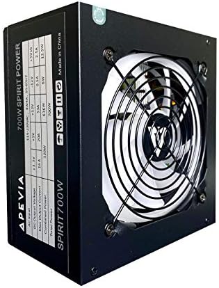 Apevıa ATX-SR700W Spirit ATX Güç Kaynağı, Otomatik Termal Kontrollü 120mm Beyaz LED Fan, 115 / 230V Anahtar, Tüm Korumalar
