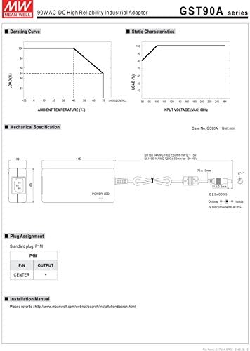 [PowerNex] Ortalama Kuyu GST90A19-P1M 19 V 4.74 A Endüstriyel Masaüstü AC Adaptörü