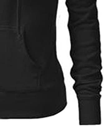 Huarll kadın Rahat Tam Zip Hoodie Sweatshirt Uzun Kollu Katı Renk Genç Kız Temel Ceket Kapşonlu Tops ıle Cep
