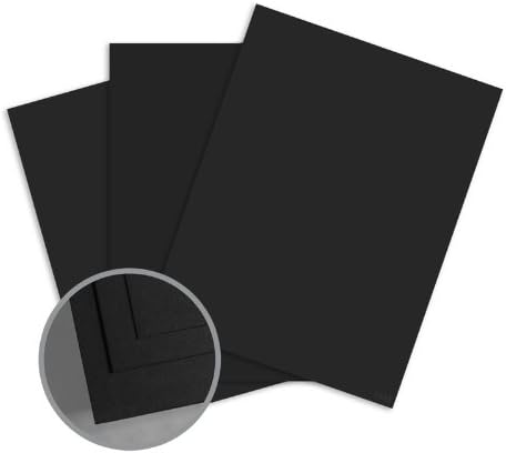 ColorMates Pürüzsüz ve İpeksi Siyah Kart Stoğu-Paket başına 8 1/2 x 11 inç 80 lb Kapak Pürüzsüz 25
