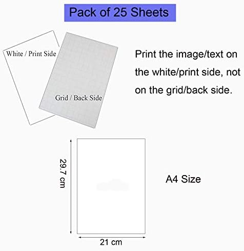 25 Yaprak A4 Boyutu yazdırılabilir ısı transferi vinil kağıt mürekkep püskürtmeli yazıcılar için, demir - On ışık T-Shirt kumaş