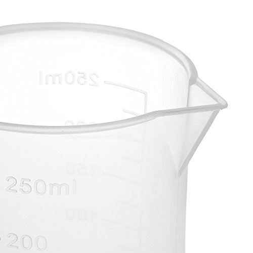uxcell Ölçüm Fincan 250 ml PP Plastik Mezun Beher Şeffaf Laboratuvar Mutfak Sıvılar için Kolu ile