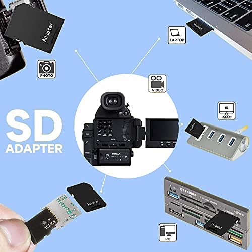 Mini USB 2.0 Hafıza Kartı Okuyucu ile 1024 GB Micro SD Kart ve Ücretsiz Adaptörü TF Mikro Güvenlik Dijital Kart Okuyucu (Siyah)
