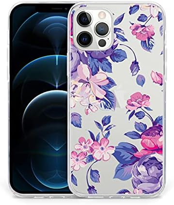 Sephonie Kiraz Çiçeği Çiçek iPhone için kılıf 12 Pro Max (6.7), Sakura Çiçek Desen Temizle İnce Girly Tasarım, koruyucu Sert