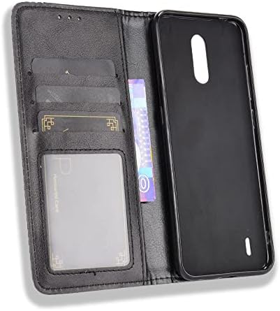 HAİJUN Cep Telefonu Flip Case Nokia C2 Tava / Nokia C2 Tennen Cüzdan Kılıf PU Deri ve TPU Cep Telefonu Kapak Uitra-İnce Tasarım