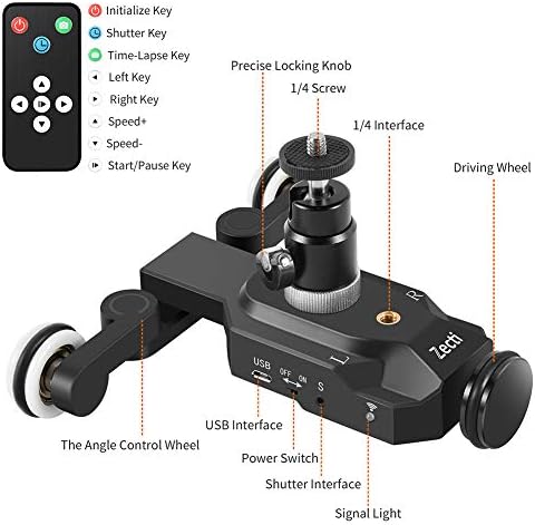 Zectı Kamera Slider Dolly Haddeleme Slider Dolly Araba Patenci Video Parça Uzaktan Kumanda 10 Hız Ağırlık kadar 6 kg Ayarlanabilir