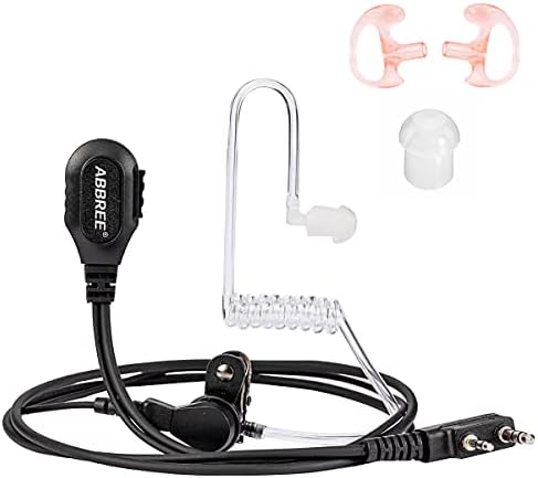 ABBREE Orijinal Hava Akustik Tüp Walkie Talkie Kulaklık 2-Pin Ayrılabilir İki Yönlü Radyo Kulaklık GMRS Radyo Kulaklık(1 Paketi