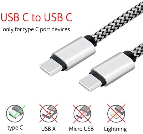 Ailun USB C USB C Kablosu 5 Paketi 3ft2+6ft2+ 10ft1 Yüksek Dayanıklılık 3A USB Tipi C Cihazlar için Şarj Galaxy s20, s20 +