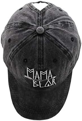 MANMESH HATT Mama Ayı At Kuyruğu Şapka Vintage Yıkanmış Sıkıntılı Beyzbol Baba Kap Kadınlar için