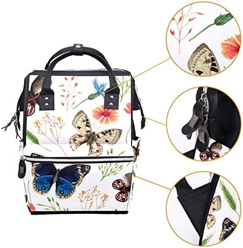 Çiçek kelebek bebek bezi çantası omuz sırt çantası değişen çanta