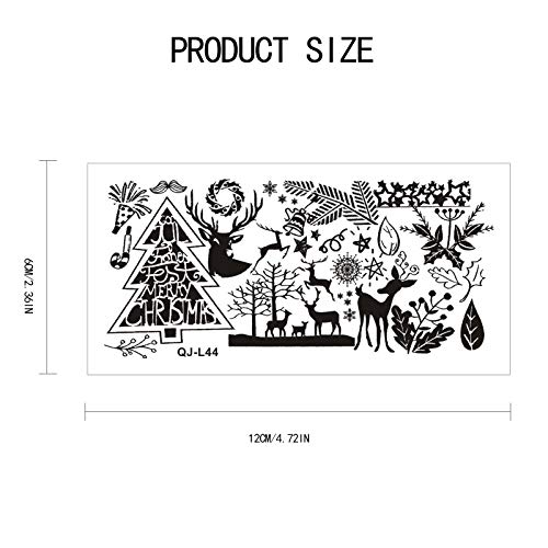 NICENEEDED Nail Art Damgalama Tabaklar Görüntü Şablon ile Noel Geyik Noel Ağacı Yaprakları için Tırnak Tasarım Manikür Baskı