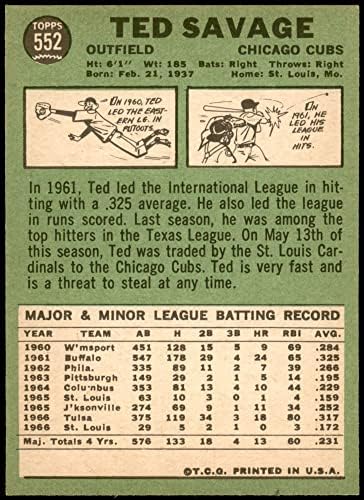 1967 Topps 552 Ted Savage Chicago Cubs (Beyzbol Kartı) EX / MT + Cubs