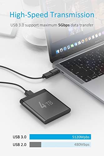 LENTION USB C'den USB 3.0 Adaptörüne (3 Paket), C Tipi Erkek USB Dişi OTG Dönüştürücü Uyumlu 2021- MacBook Pro, Yeni iPad