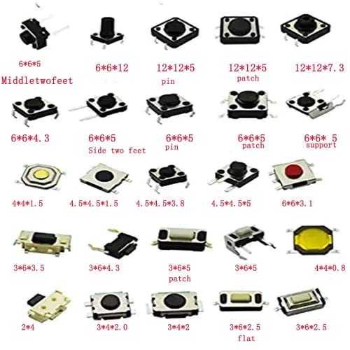 DIY Kategorisi için 25 Değer Dokunsal Düğme mikroswitch