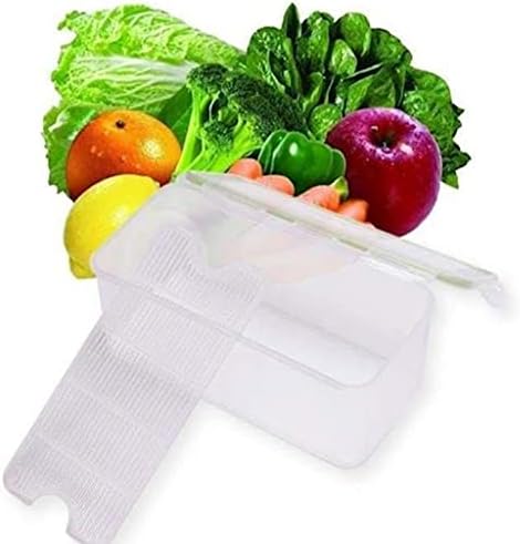 ZZWZM Uzun Şerit Taze tutma Kutusu, Kapaklı Plastik Drenaj Buzdolabı, Meyve ve Sebze Saklama Kutusu, Soğutmalı Kutu (Renk: