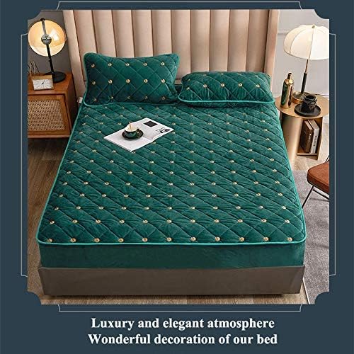 CUJUX Mercan Yatak Koruyucu Çarşaf Tarzı yatak örtüsü Düz Renk Kalın Yumuşak Ped Yatak (Boyut: 200X220 cm)