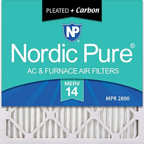 Nordic Pure 14x14x1 (13_3 / 4x13_3 / 4) MERV 14 Plus Karbon Pileli AC Fırın Hava Filtreleri, 4 x 13 3/4 x 3/4 (13.75 x 13.75
